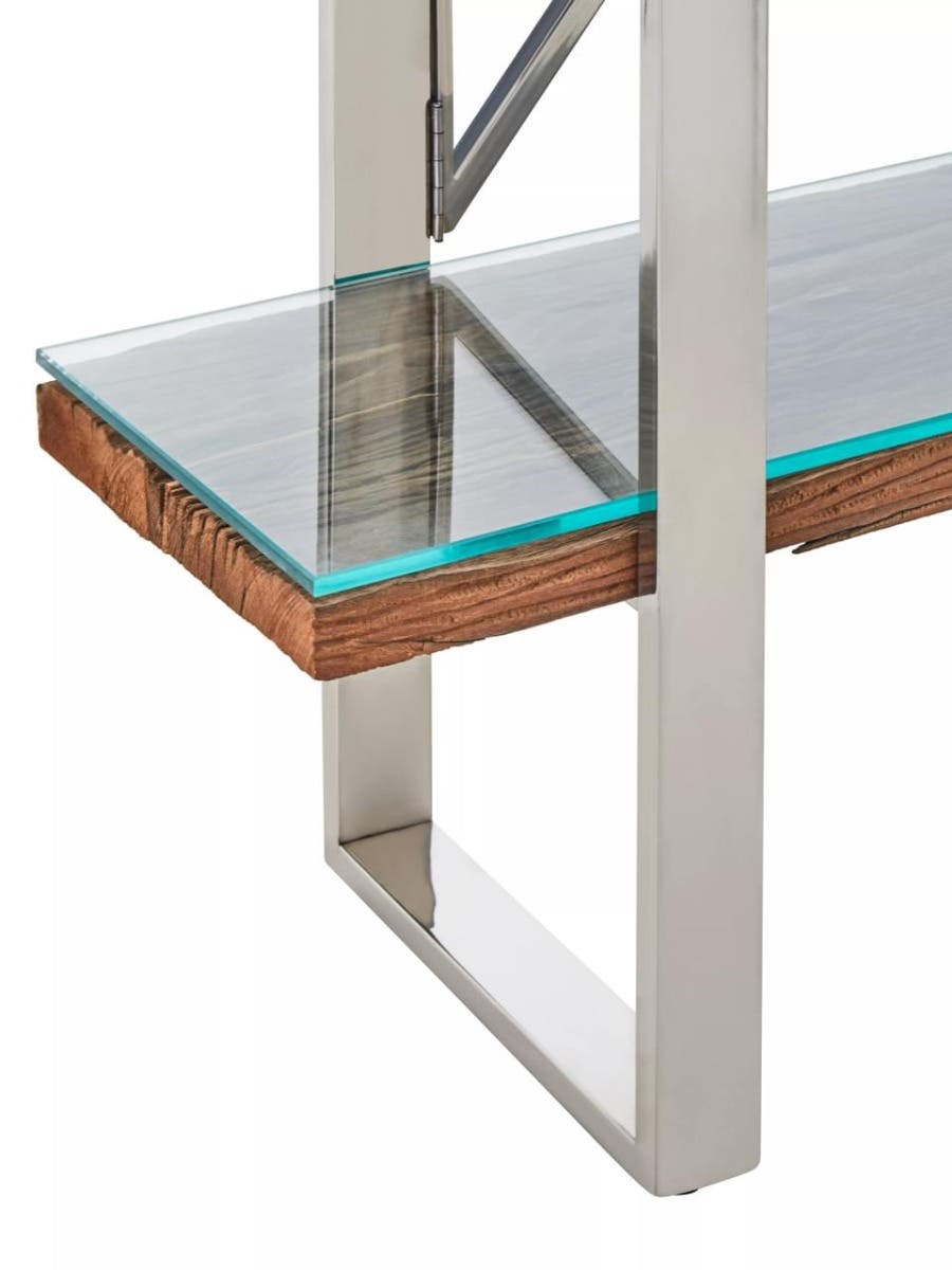 Kerala Natural Wood Four Tier Shelf Unit