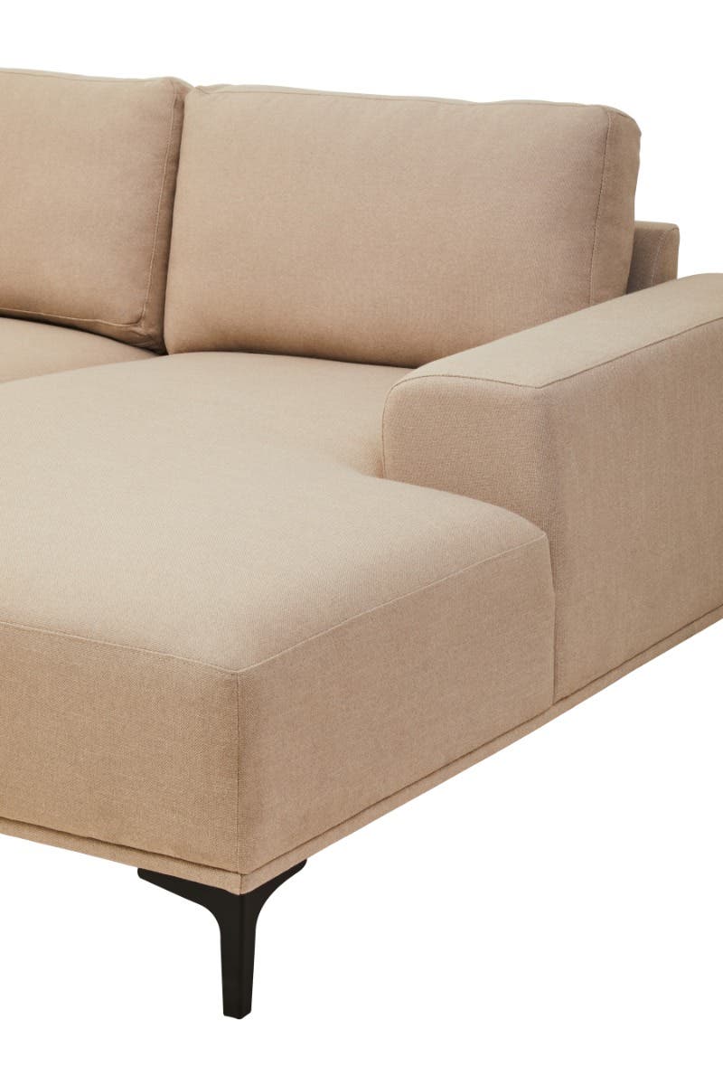 Toulon 3 Seat Natural Fabric Left Chaise Sofa