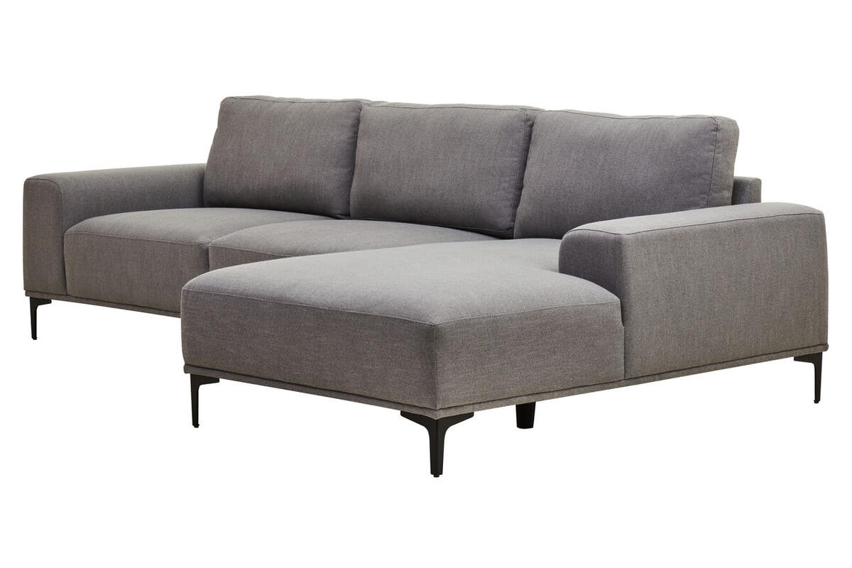 Toulon 3 Seat Grey Fabric Left Chaise Sofa