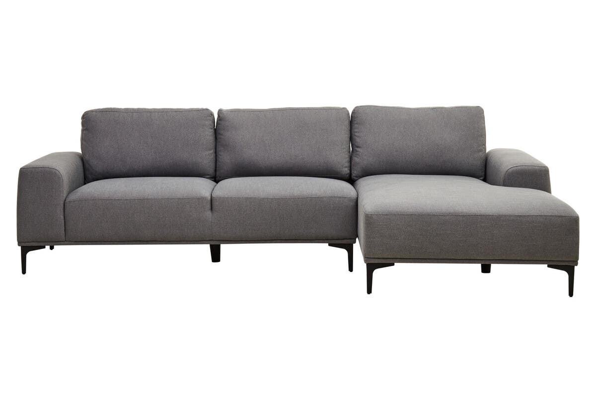 Toulon 3 Seat Grey Fabric Left Chaise Sofa