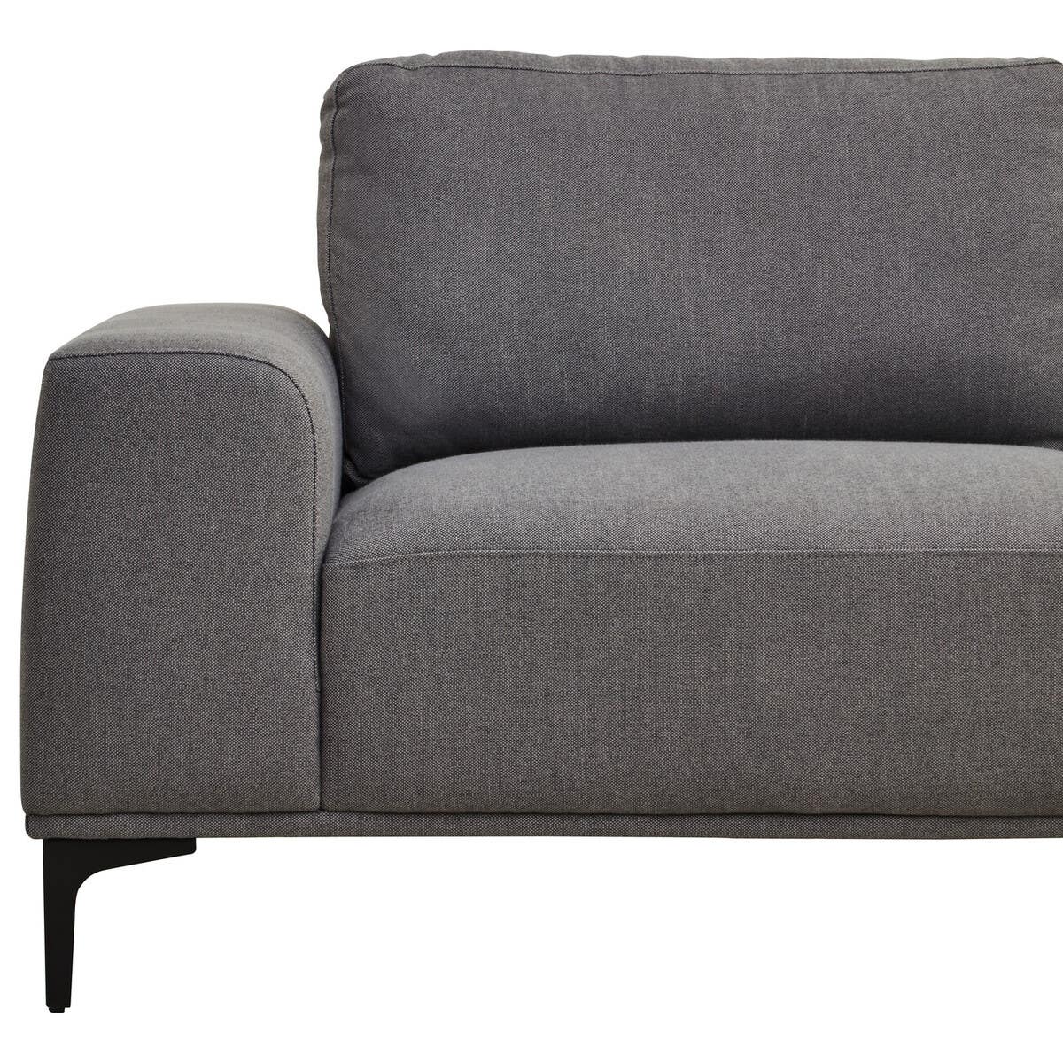 Toulon 3 Seat Grey Fabric Left Chaise Sofa