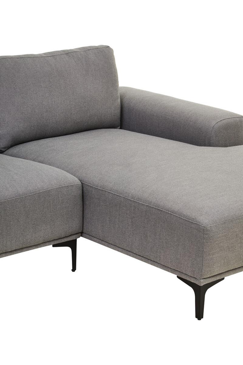 Toulon 3 Seat Grey Fabric Left Chaise Sofa