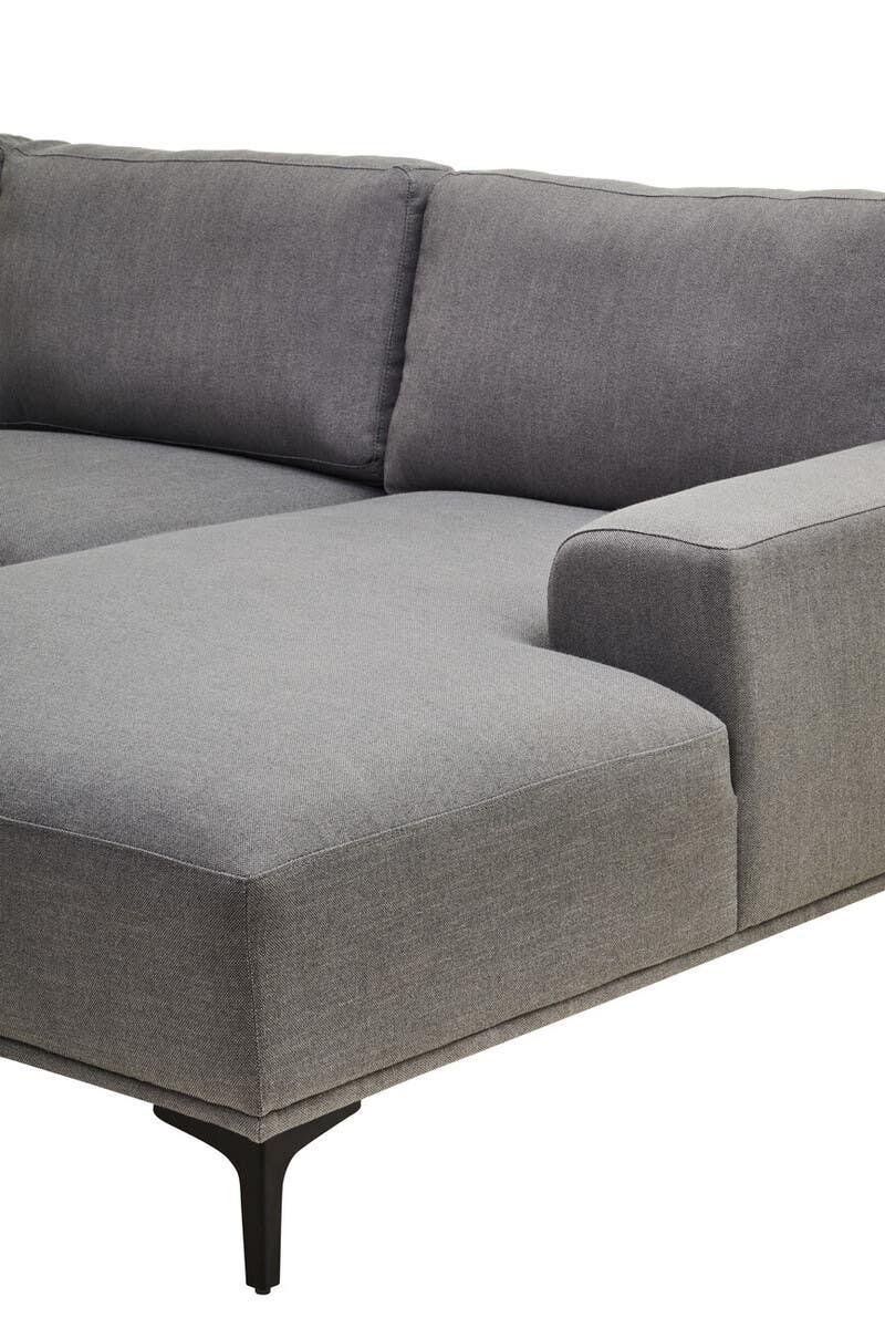 Toulon 3 Seat Grey Fabric Left Chaise Sofa
