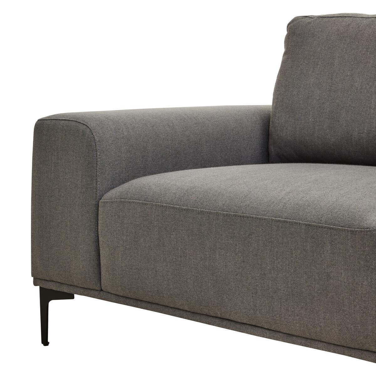Toulon 3 Seat Grey Fabric Left Chaise Sofa