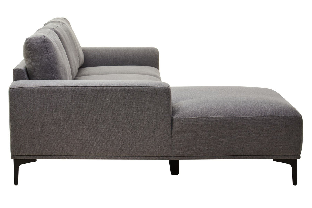 Toulon 3 Seat Grey Fabric Right Chaise Sofa