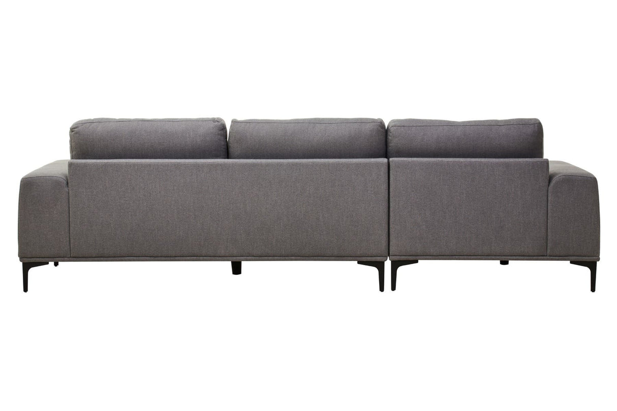 Toulon 3 Seat Grey Fabric Right Chaise Sofa