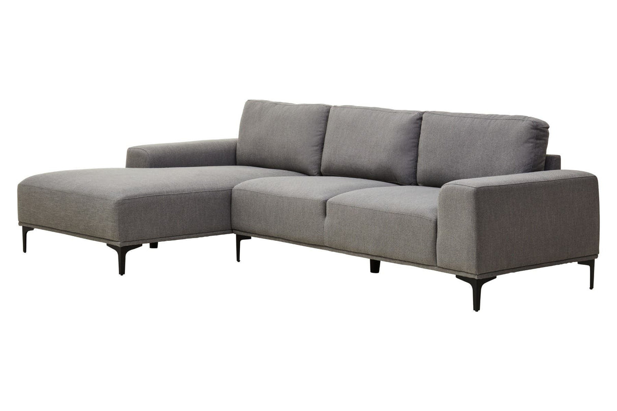 Toulon 3 Seat Grey Fabric Right Chaise Sofa
