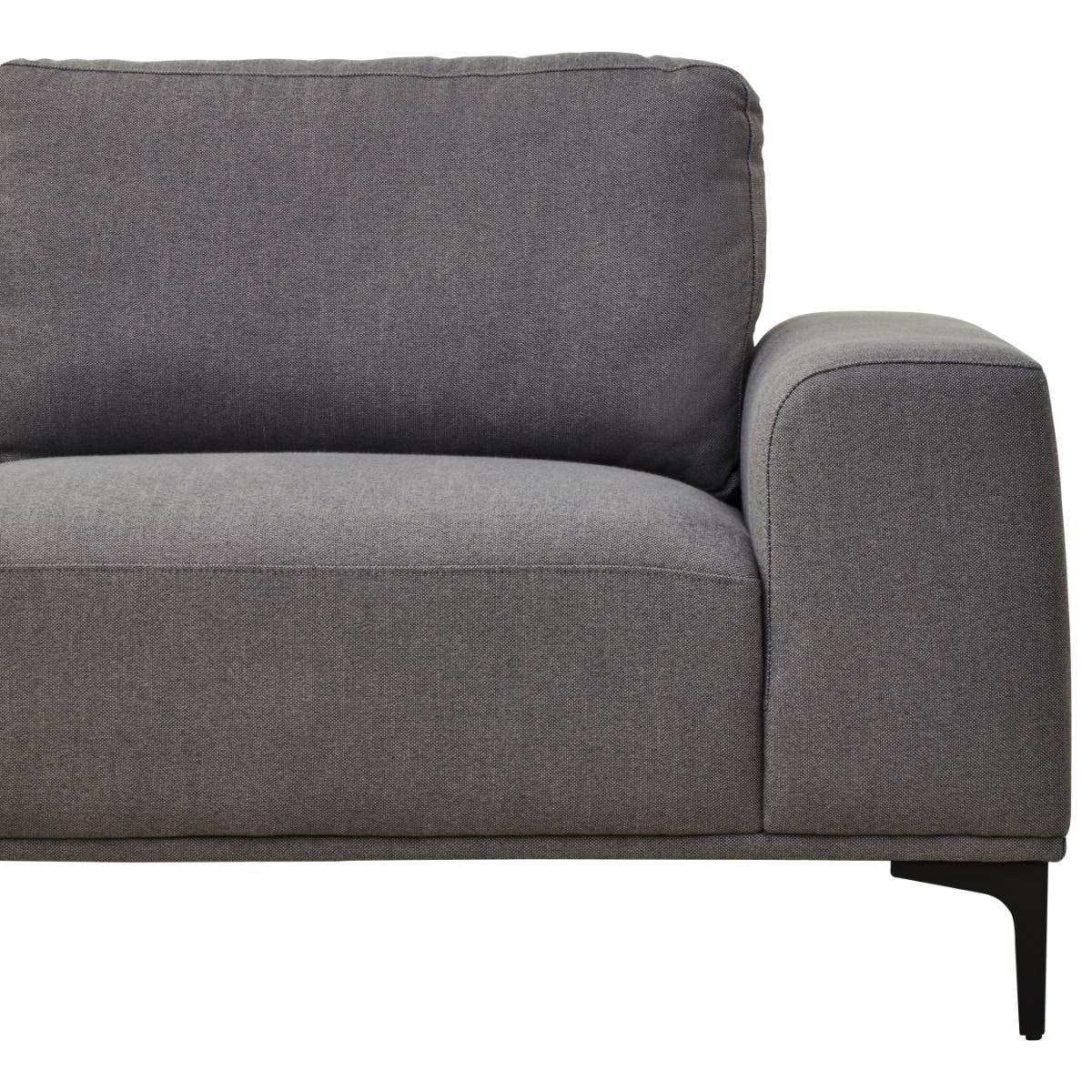 Toulon 3 Seat Grey Fabric Right Chaise Sofa