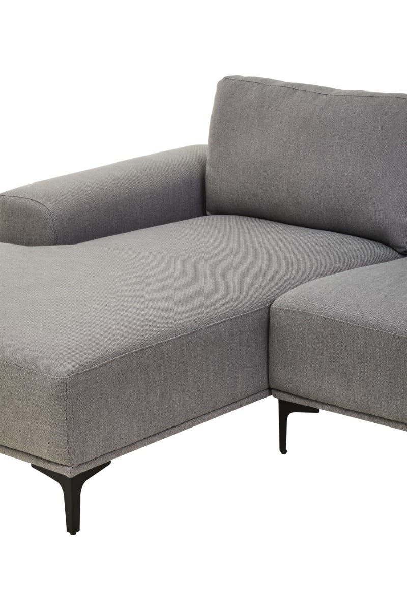 Toulon 3 Seat Grey Fabric Right Chaise Sofa