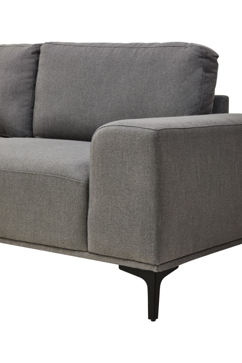 Toulon 3 Seat Grey Fabric Right Chaise Sofa