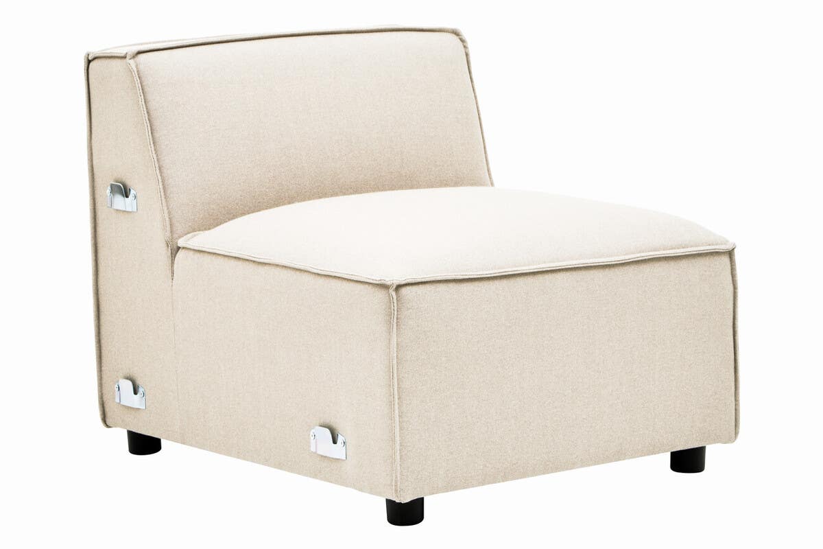 Toulouse Cream Fabric Armless Sofa