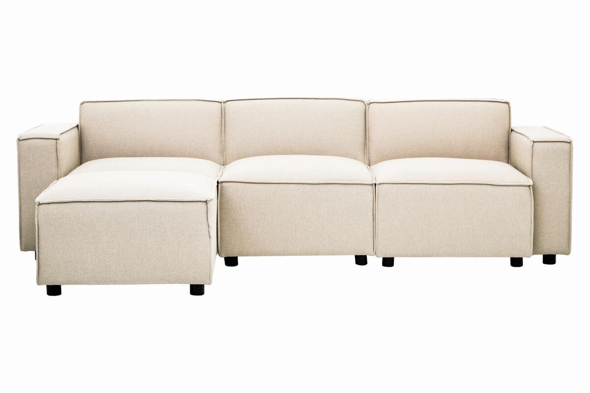 Toulouse Cream Fabric Sofa Ottoman