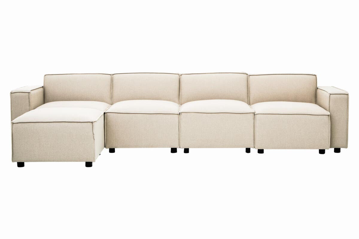 Toulouse Cream Fabric Sofa Ottoman