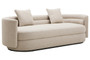 Oratino Ivory Linen 3 Seater Curved Sofa