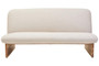 Parova Cream Linen Textured 2 Seater Armless Sofa With Wood Base