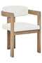 Torello Boucle Fabric and Grey Finish Mango Wood Wood Dining Chair
