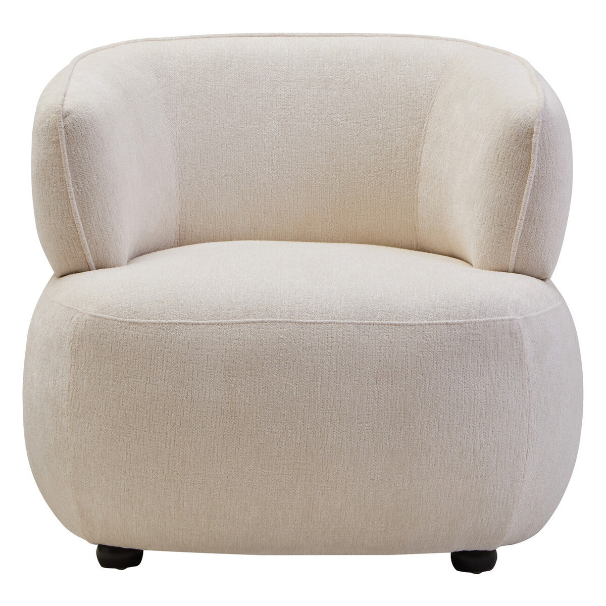 Dasha Textured Ivory Curve Chair