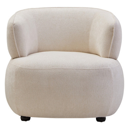 Dasha Textured Ivory Curve Chair