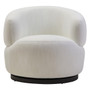 Bordo Textured Cream Curved Swivel Chair