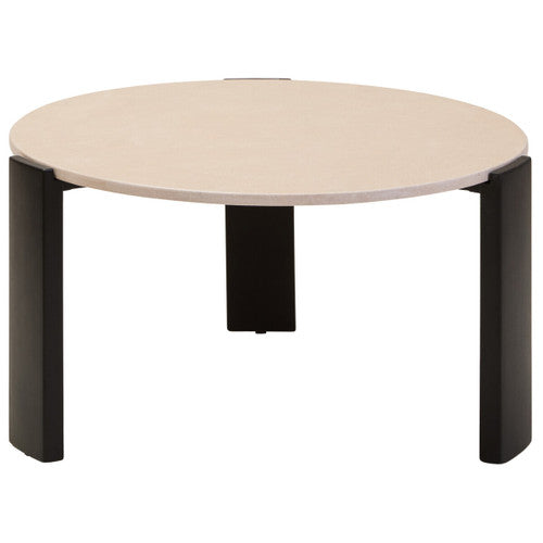 Palermo Round Cream Marble Top Large Coffee Table