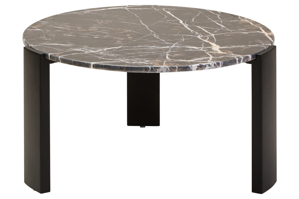 Palermo Round Black and Gold Marble Top Large Coffee Table