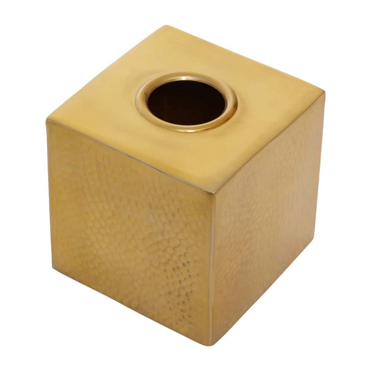 Allegra Hammered Gold Finish Tissue Box