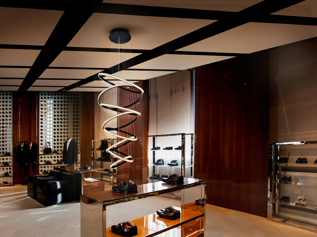 Luminous Elegance: Dimmable Black Ring Pendant Light