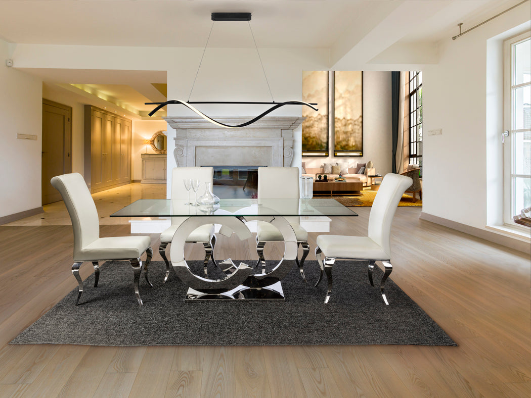 Casandra Modern Steel Dining Table 180