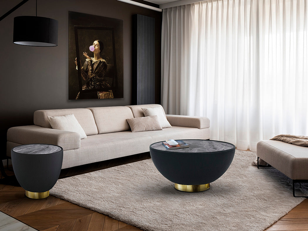 Elegance Coffee Table Black & Brass