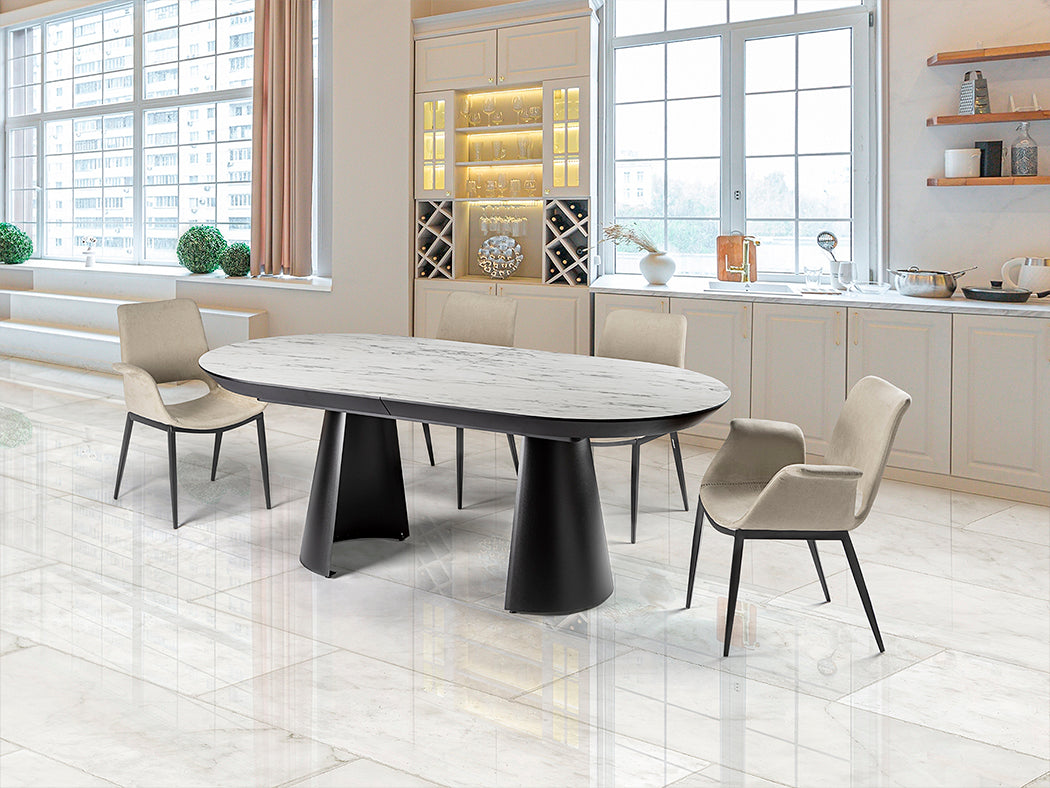 White Marble Top Capri Dining Table