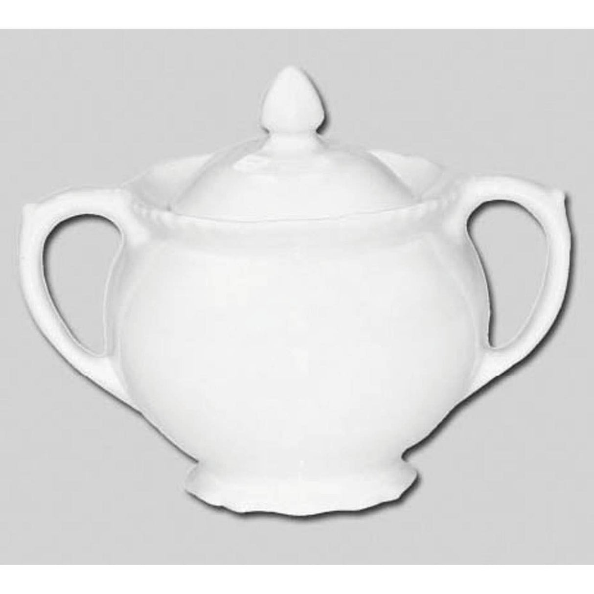 Embossed White Sugar Bowl