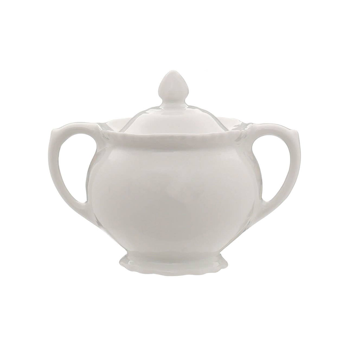 Embossed White Sugar Bowl