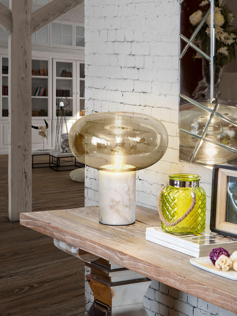 White Marble Mushroom Lamp