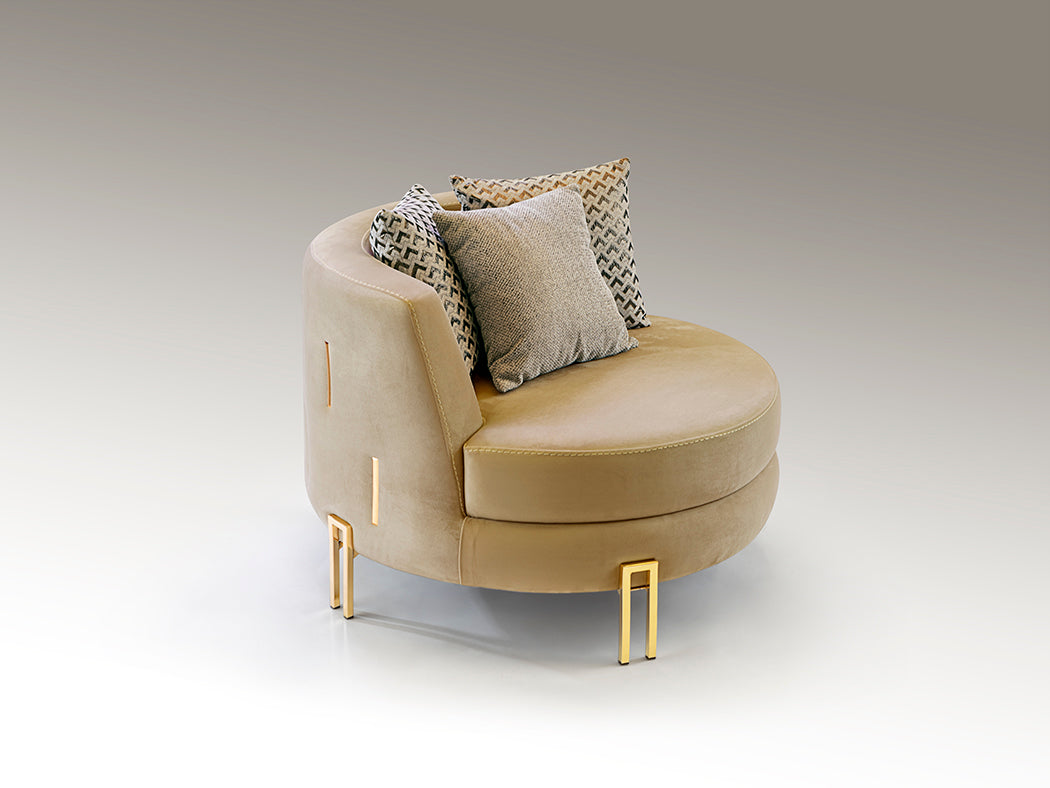 Elegant Beige Gold Armchair - Viena Collection