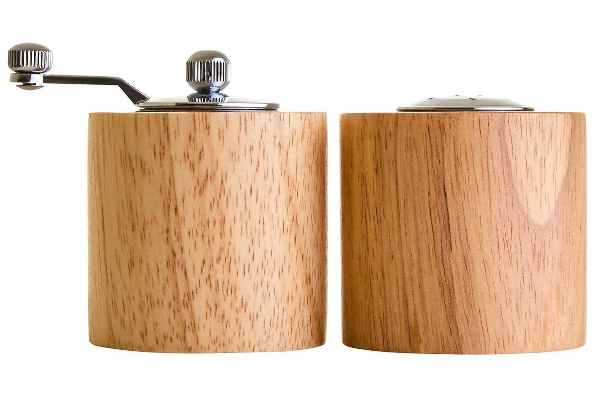 Natural Origins Rubberwood Salt & Pepper Set