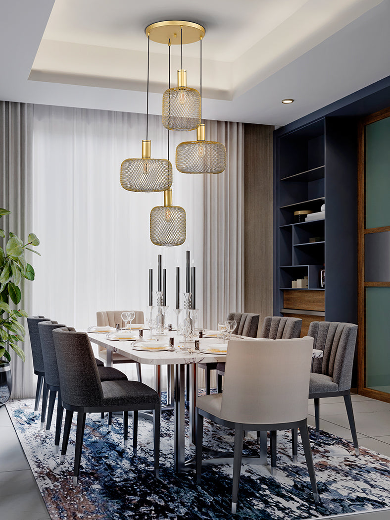 Golden Elegance: Osiris 4-Light Round Lamp