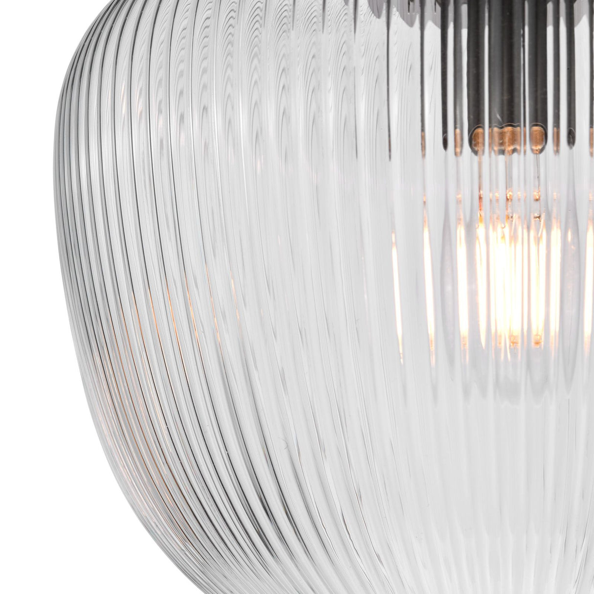 Abrielle Flush Brushed Nickel and Ribbed Glass