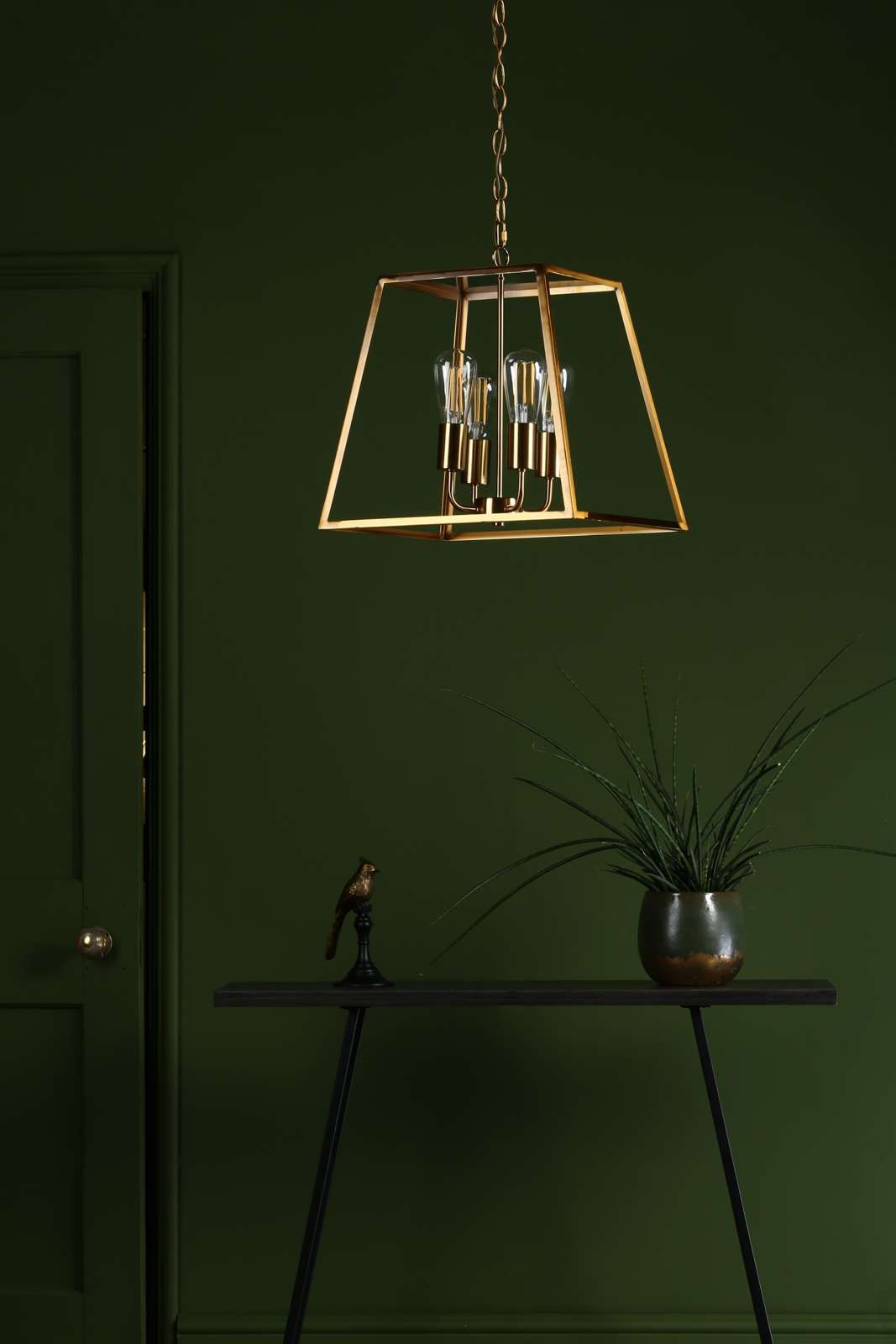 Academy 4 Light Lantern Natural Brass