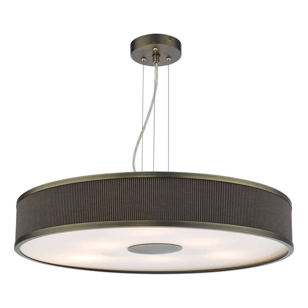 Alvaro 6 Light Pendant Antique Bronze and Brown With Shade
