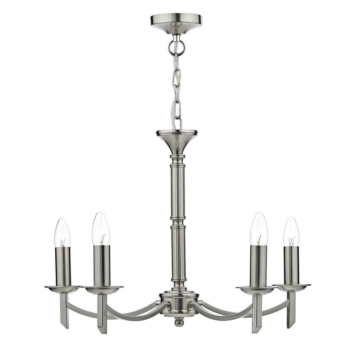 Ambassador 5 Light Armed Pendant Satin Chrome Fitting Only