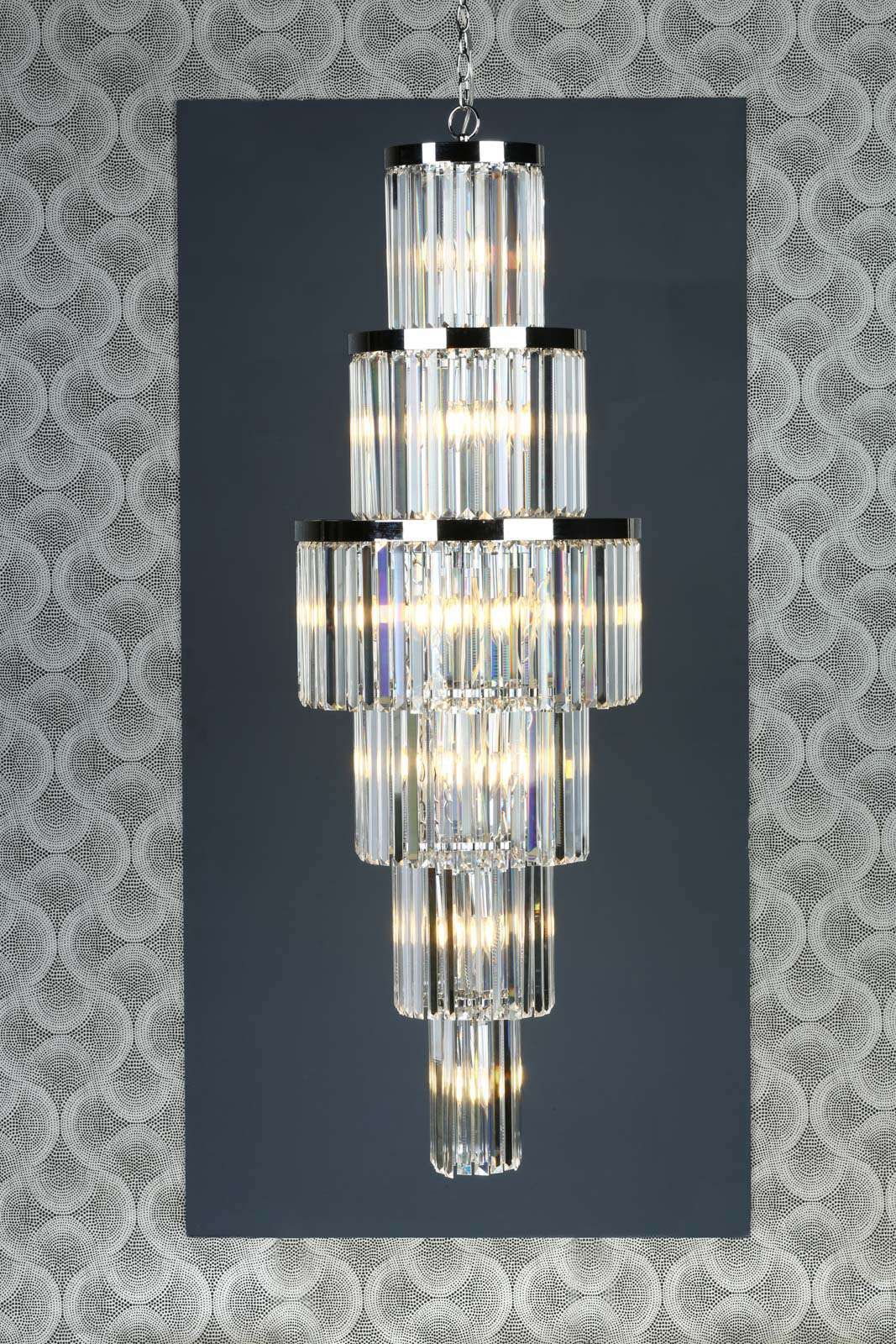 Angel 28 Light Chandelier Crystal and Polished Chrome