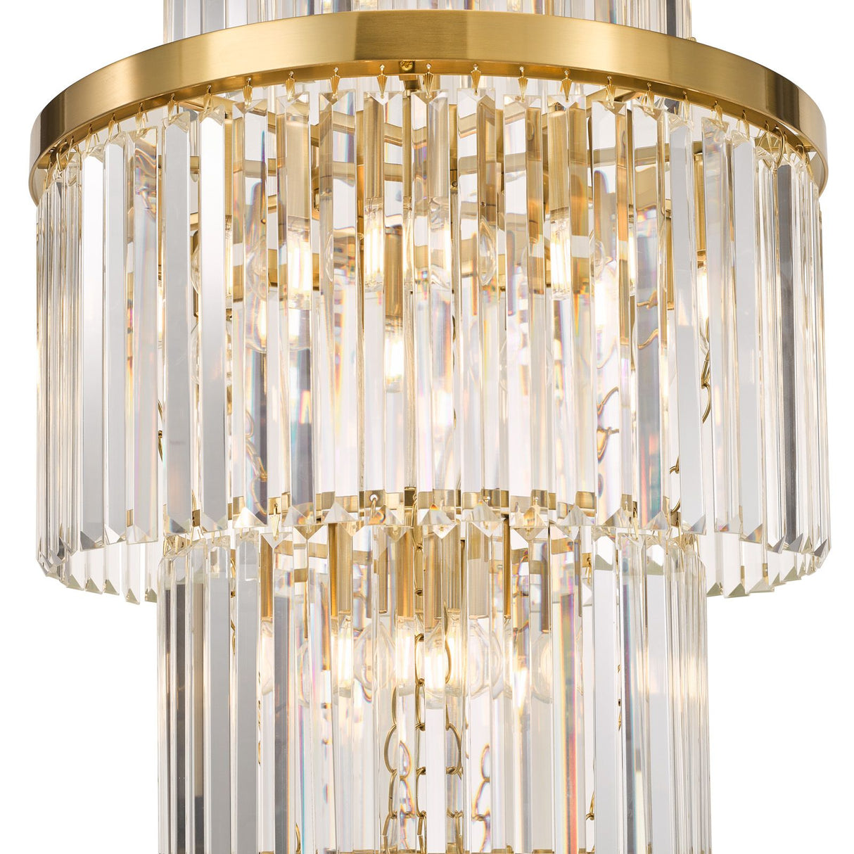 Angel 28 Light Chandelier Crystal and Antique Gold