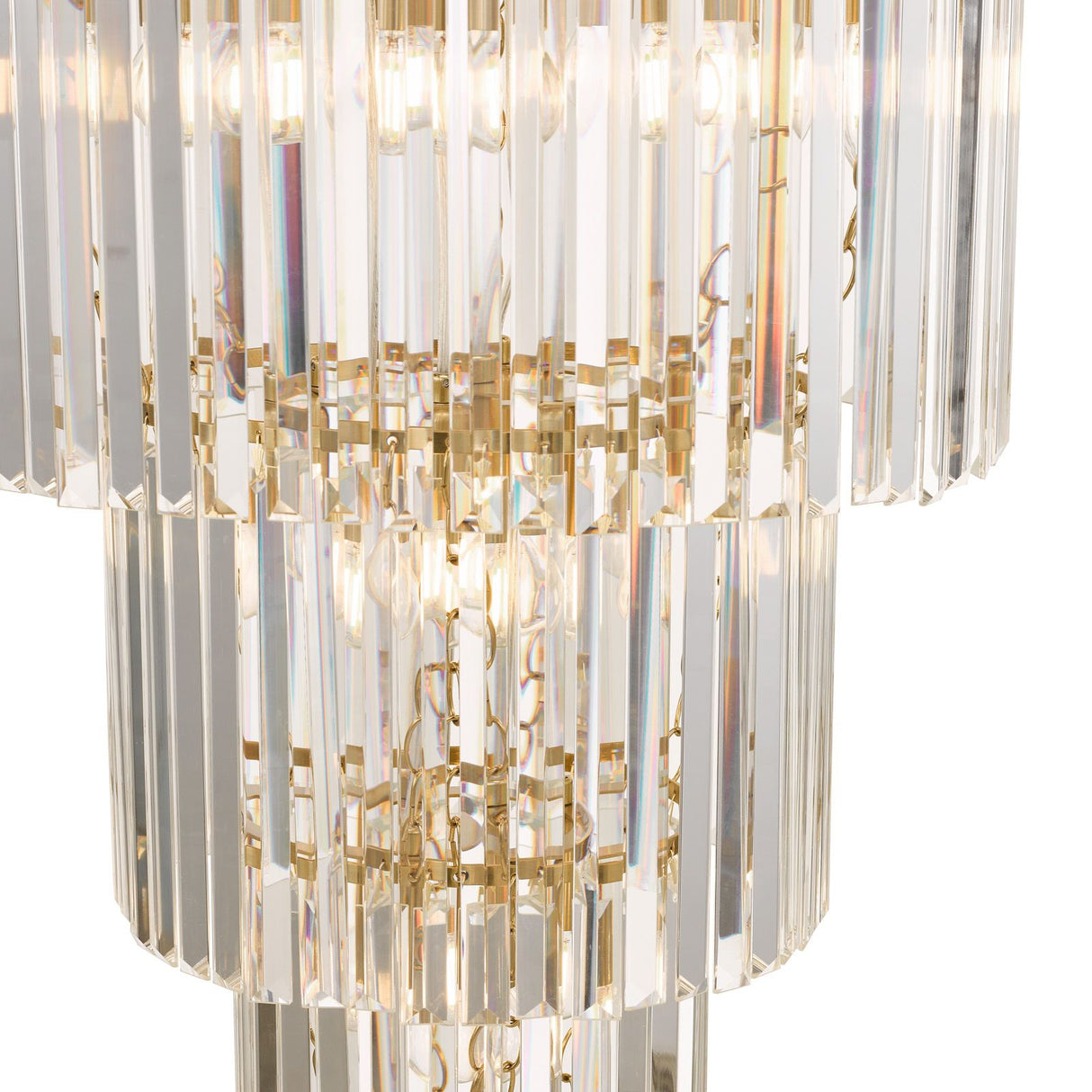Angel 28 Light Chandelier Crystal and Antique Gold
