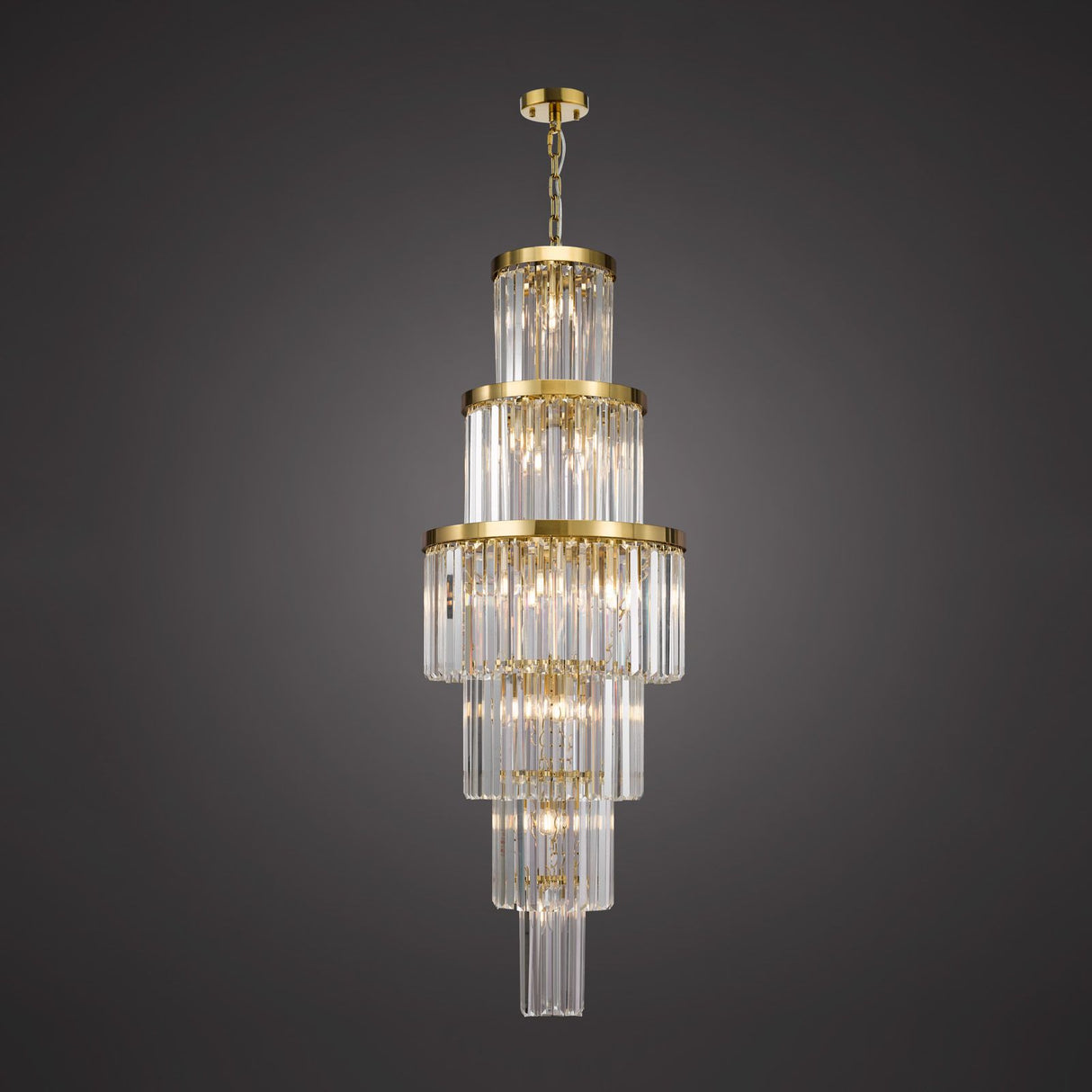Angel 28 Light Chandelier Crystal and Antique Gold