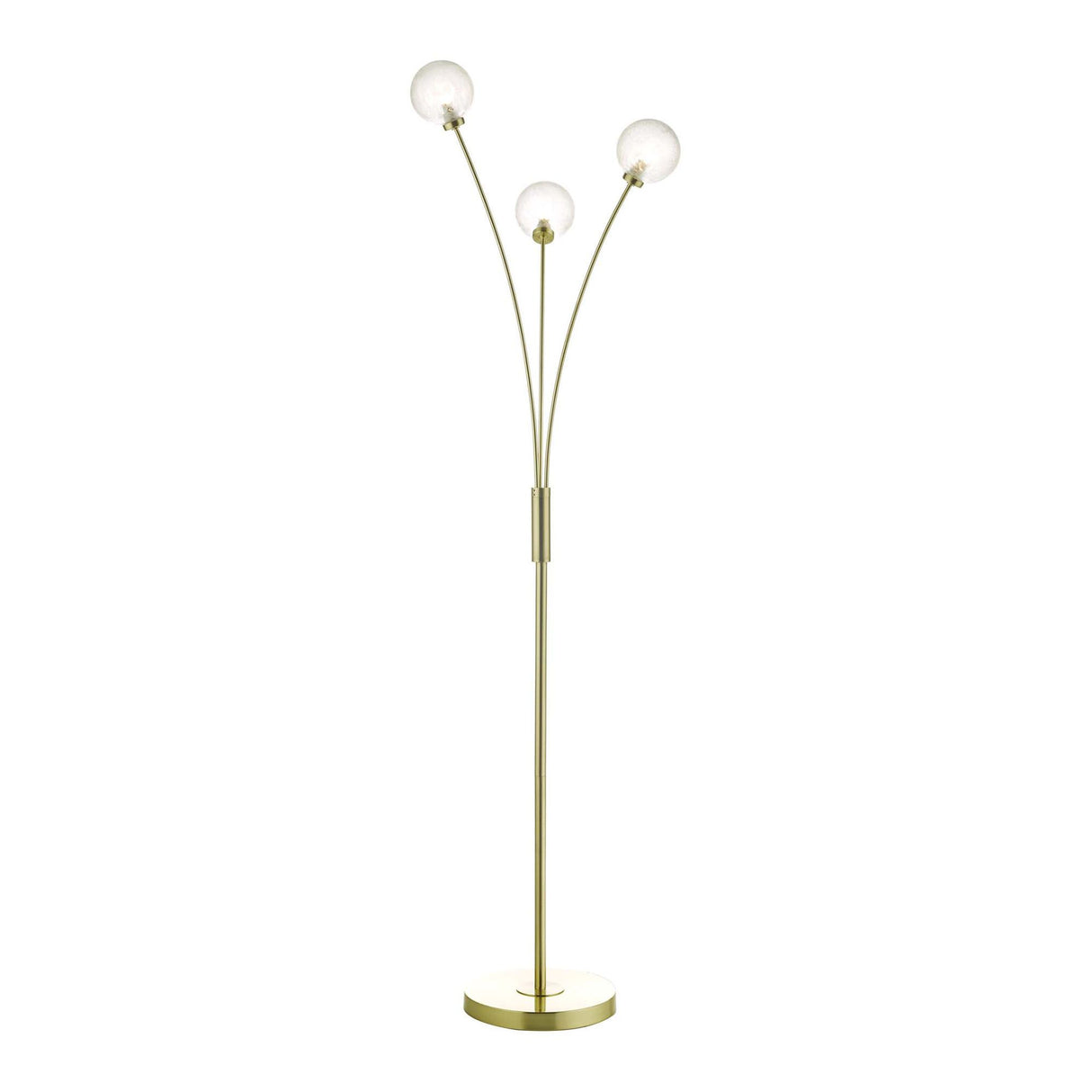 Avari 3 Light Floor Lamp Satin Brass and Frosted Glass