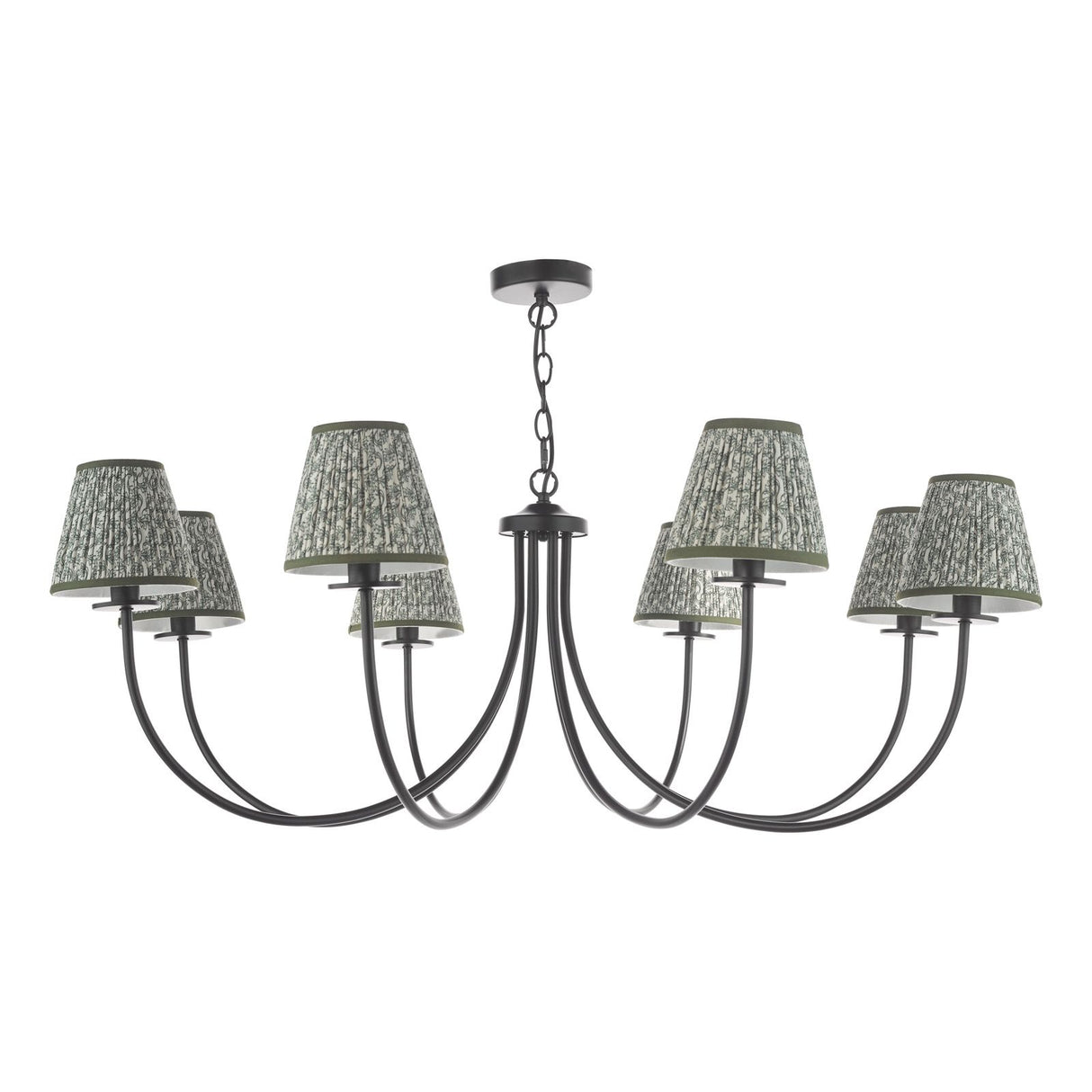 Becca 8 Light Pendant Matt Black With Shade