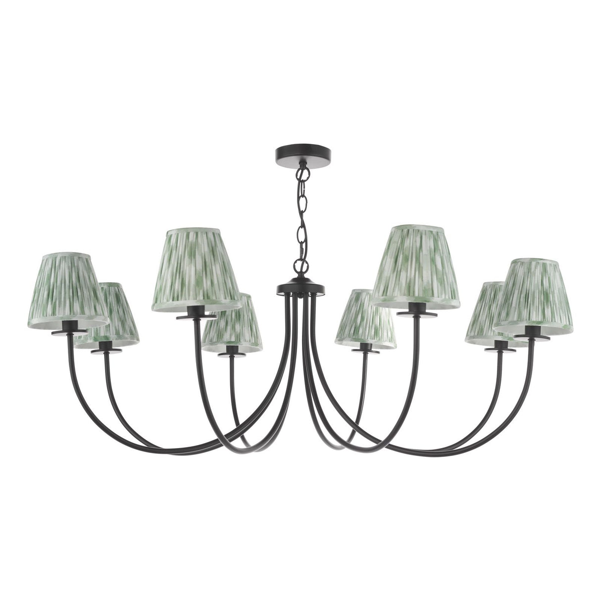 Becca 8 Light Pendant Matt Black With Shade