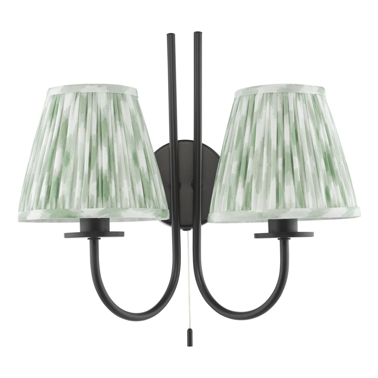 Becca 2 Light Wall Light Matt Black With Shade