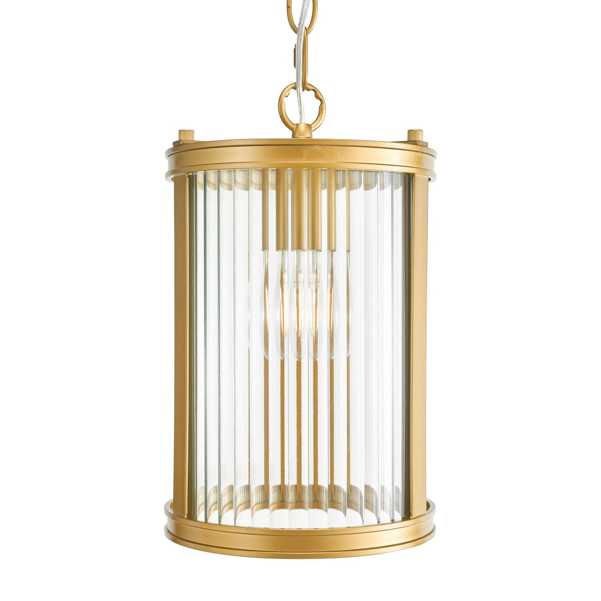 Bianka Pendant Satin Bronze and Ribbed Glass