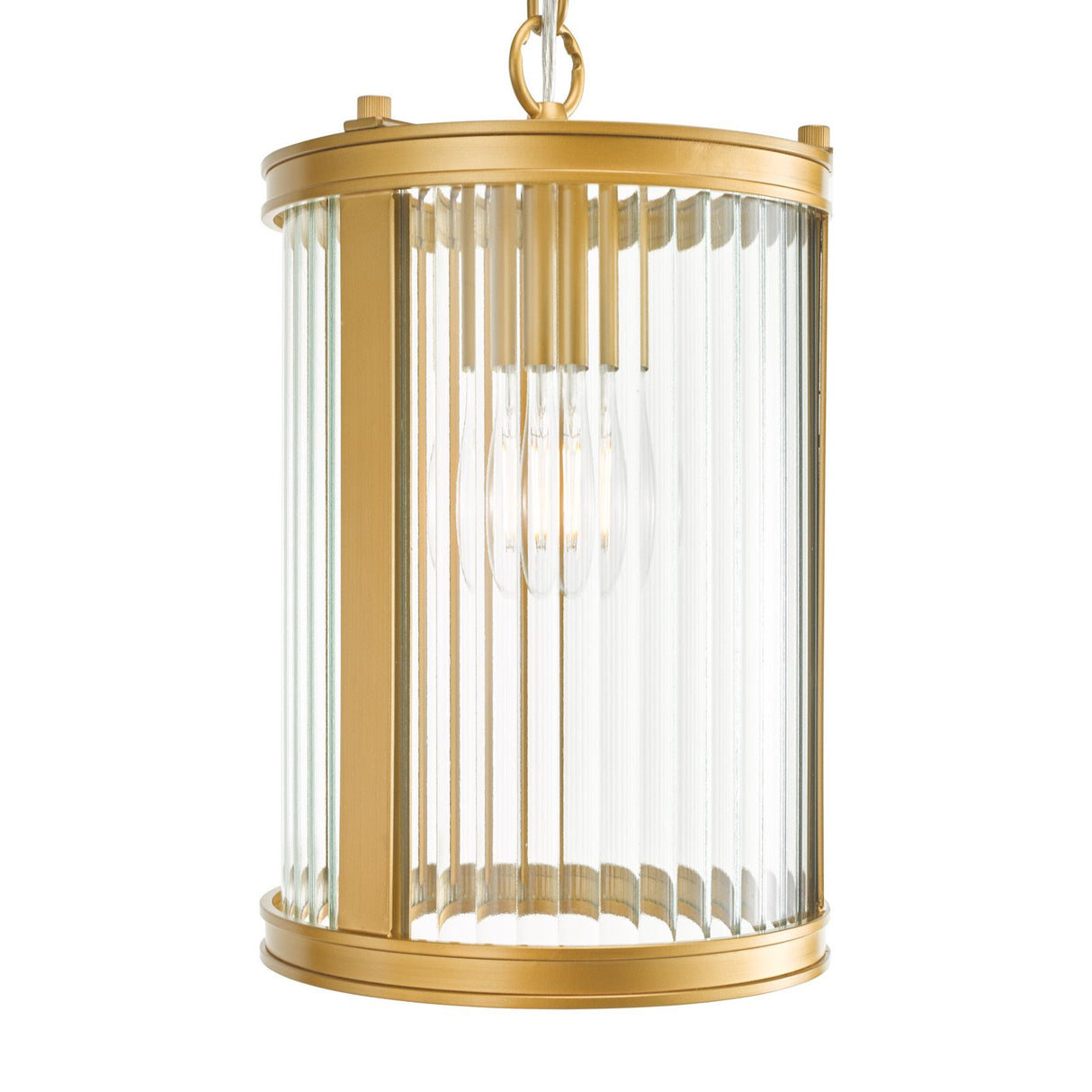 Bianka Pendant Satin Bronze and Ribbed Glass